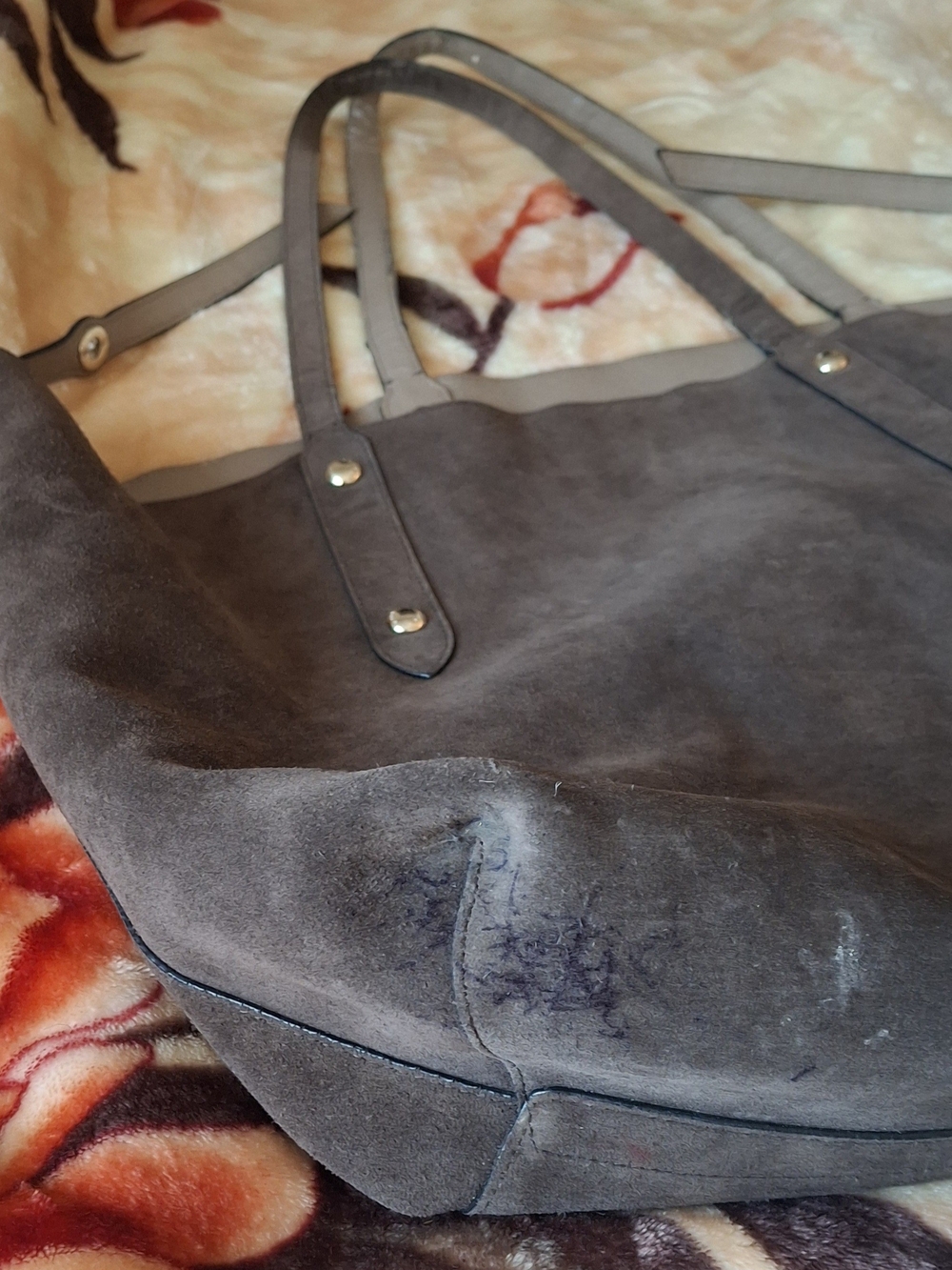 Coach Reversible Large Market Tote Brown Sude / Crossgrain Leather - Picture 7 of 9